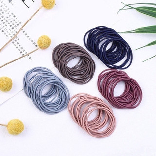 Set 100 Dây Thun Cột Tóc Co Giãn Đơn Giản Dành Cho Nữ