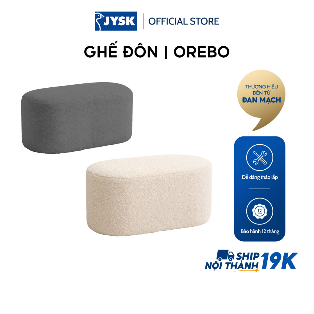 Ghế đôn | JYSK Orebo | vải polyester | nhiều màu | R84xS45xC40cm