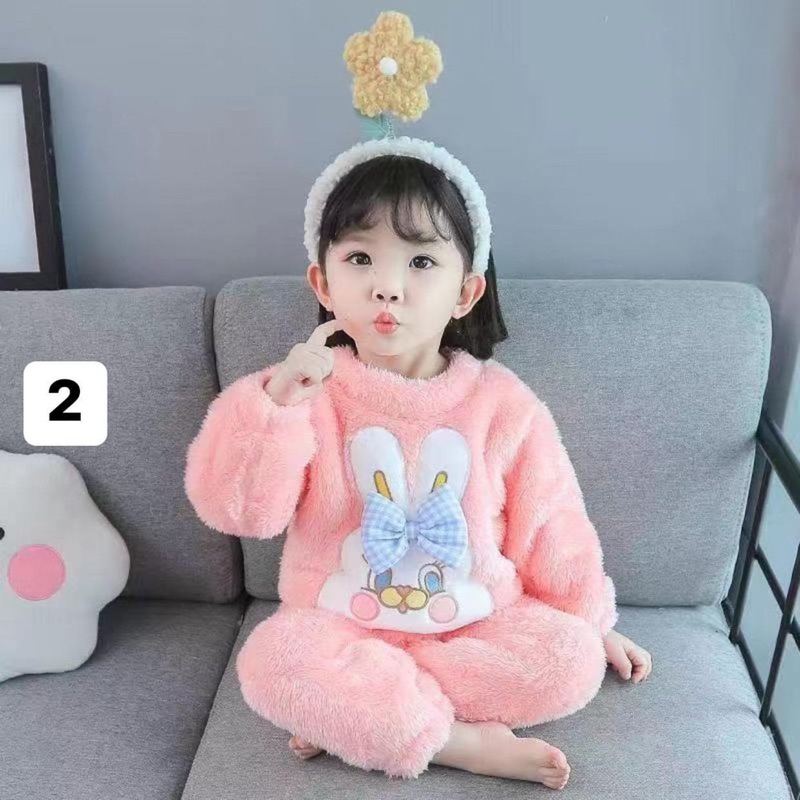 Bộ thỏ thu đông cho bé cực đáng yêu chất lông siêu mượt và ấm