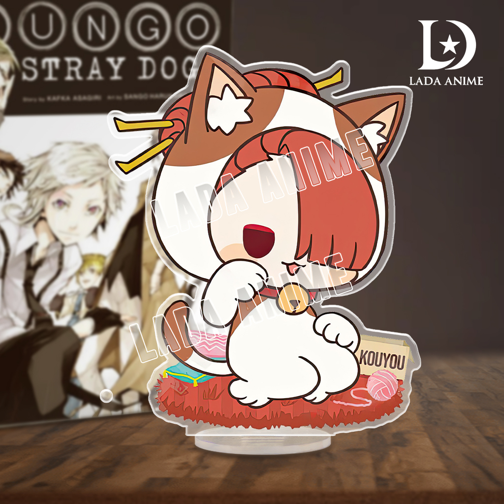 Mô hình standee đứng nhân vật manga Bungou Stray Dogs chibi cartoon đáng yêu dễ thương làm quà tặng, trang trí bàn học