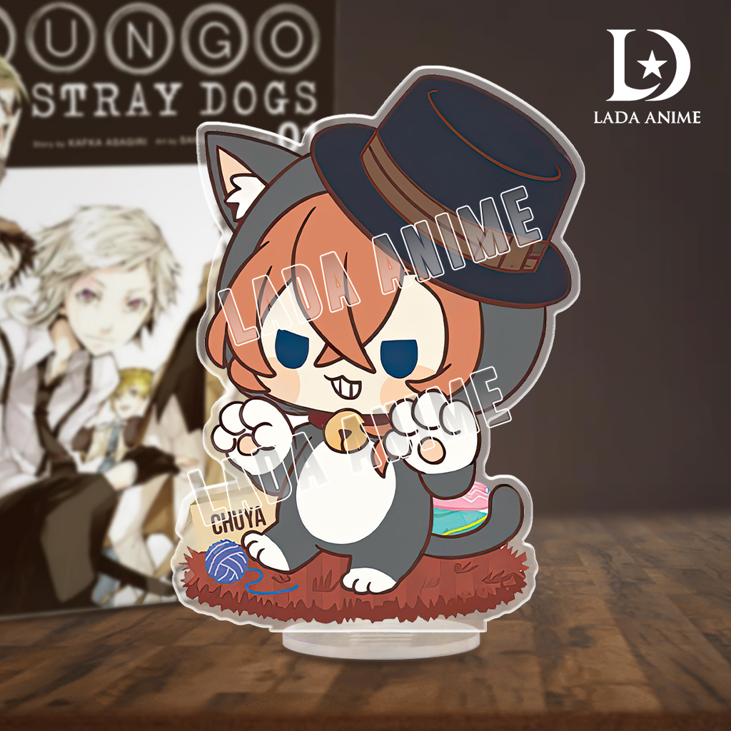 Mô hình standee đứng nhân vật manga Bungou Stray Dogs chibi cartoon đáng yêu dễ thương làm quà tặng, trang trí bàn học