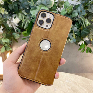 Bao Da Nắp Gập Da Bò Cao Cấp Kiêm Ví Đựng Thẻ Dành Cho iPhone 11/12/13/14/15/16/Pro/Max/Plus/Promax