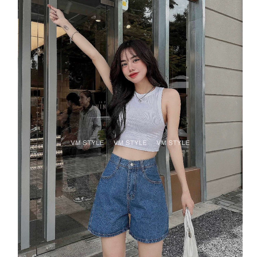 [Mã FATREND2810 giảm đến 30k tối đa 99k] Quần jean ngố nữ 681 VMSTYLE ống rộng trơ cạp cao lai thường - LJU00003