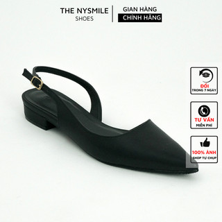 Giày sandal cao gót nữ 3p mũi nhọn quai hậu - thenysmile - suga