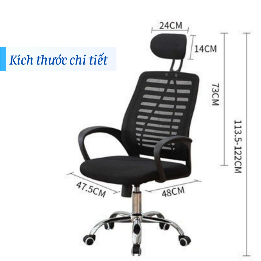 Ghế văn phòng xoay cao cấp, nệm lưới tựa đầu, Ghế FUJIKO mã 301 A007
