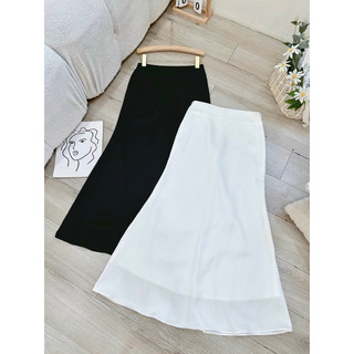 Chân váy lụa dáng đuôi cá dài xoè retro