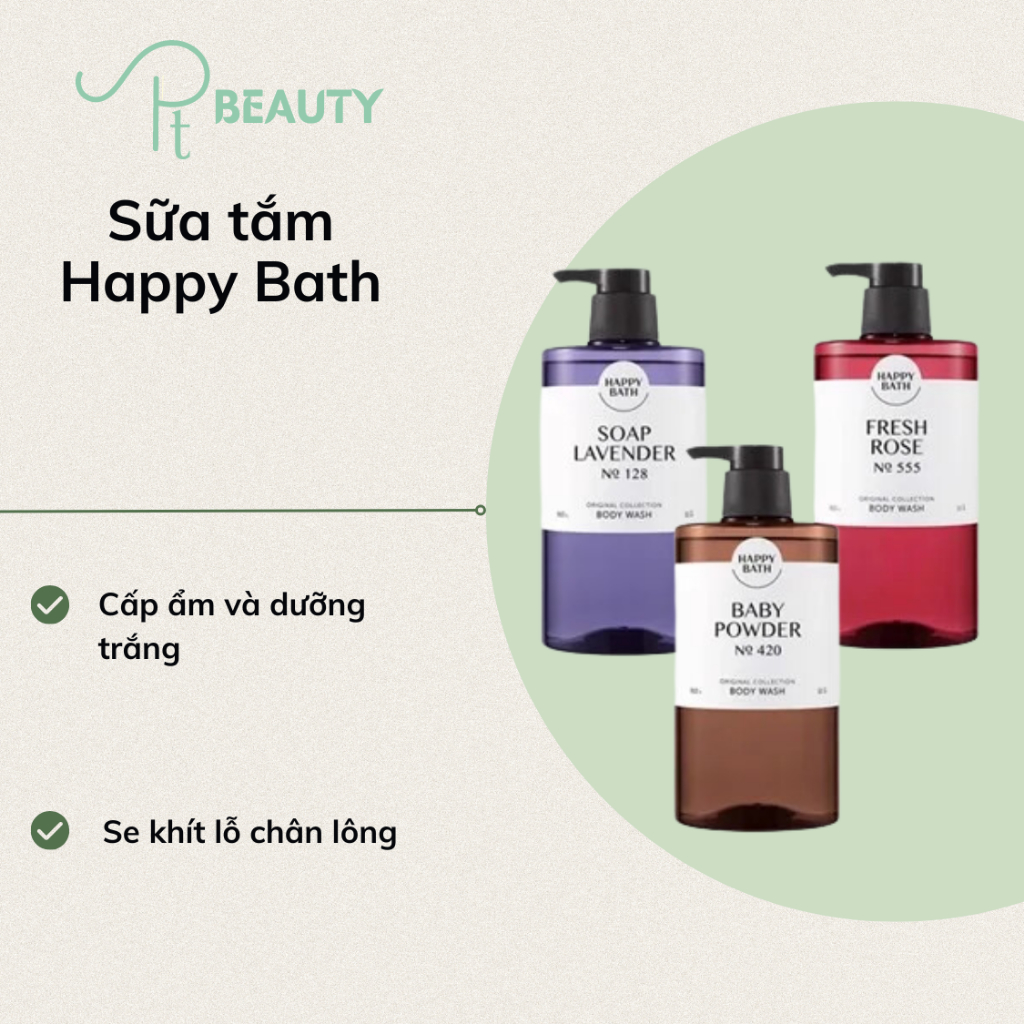 [Mẫu Mới] Sữa Tắm Happy Bath Body Wash Thơm Lâu Mềm Da  - 910g