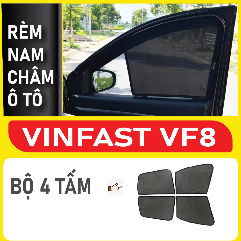Rèm Che Nắng Nam Châm Xe Vinfast Vf8 Bộ 4 tấm chắn nắng chuẩn form xe, nam châm hút mạnh
