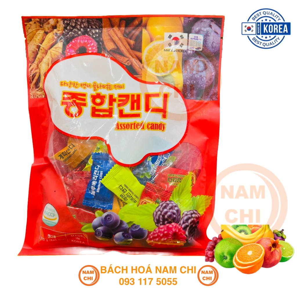 Kẹo Ngậm TRÁI CÂY Assorted Candy Made 210g - Hàn Quốc