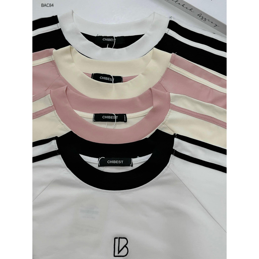 Áo thun form vừa phối thêu CB phong cách năng động CHIBEST BAC84
