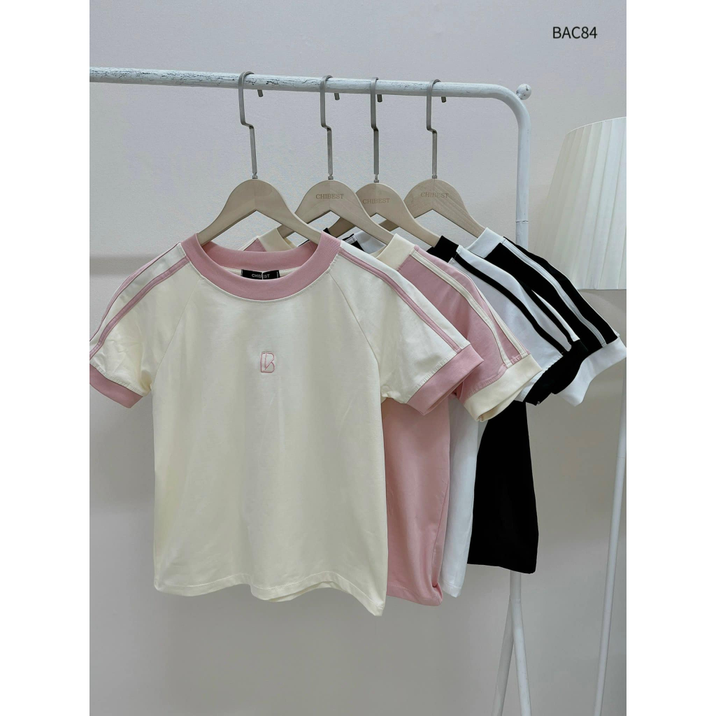 Áo thun form vừa phối thêu CB phong cách năng động CHIBEST BAC84