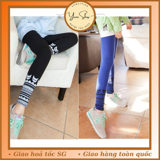 Quần Legging Dày Lót Lông In Họa Tiết Mèo Ở Ống Quần Lông Siêu Mềm Siêu Êm Không Nóng