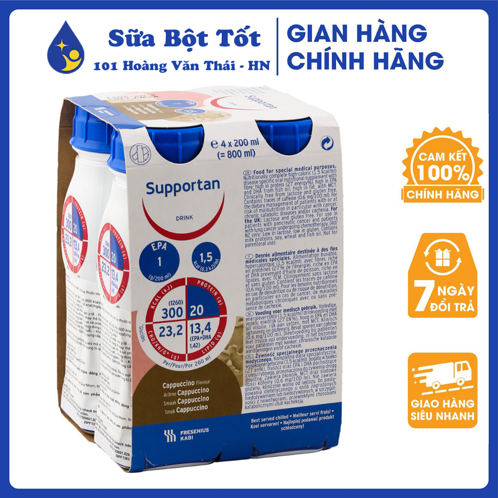 Sữa Supportan Drink Vị Cappuccino  cho bệnh nhân ung thư