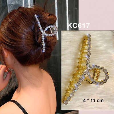 GOTI - Kẹp Tóc Càng Cua Kim Loại Viền Hạt Đá Trắng Cực Xinh - Phụ Kiện Quà Tặng Nữ  Thời Trang 20-10 8-3 KC616