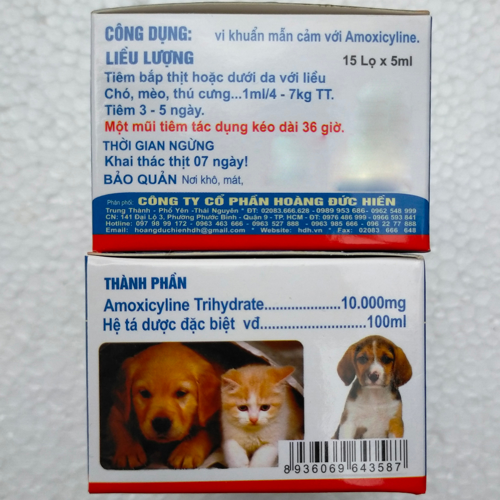 1 lọ 5ml A-MOX 100 Dùng cho cho chó, mèo và thú cung khác