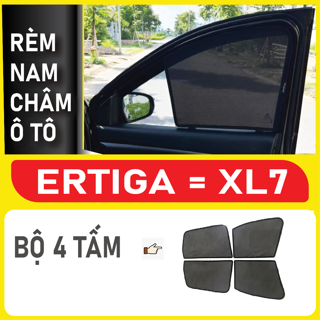 rèm che nắng nam châm Xe Ertiga - Xl7 Bộ 4 tấm chắn nắng chuẩn form xe, nam châm hút mạnh