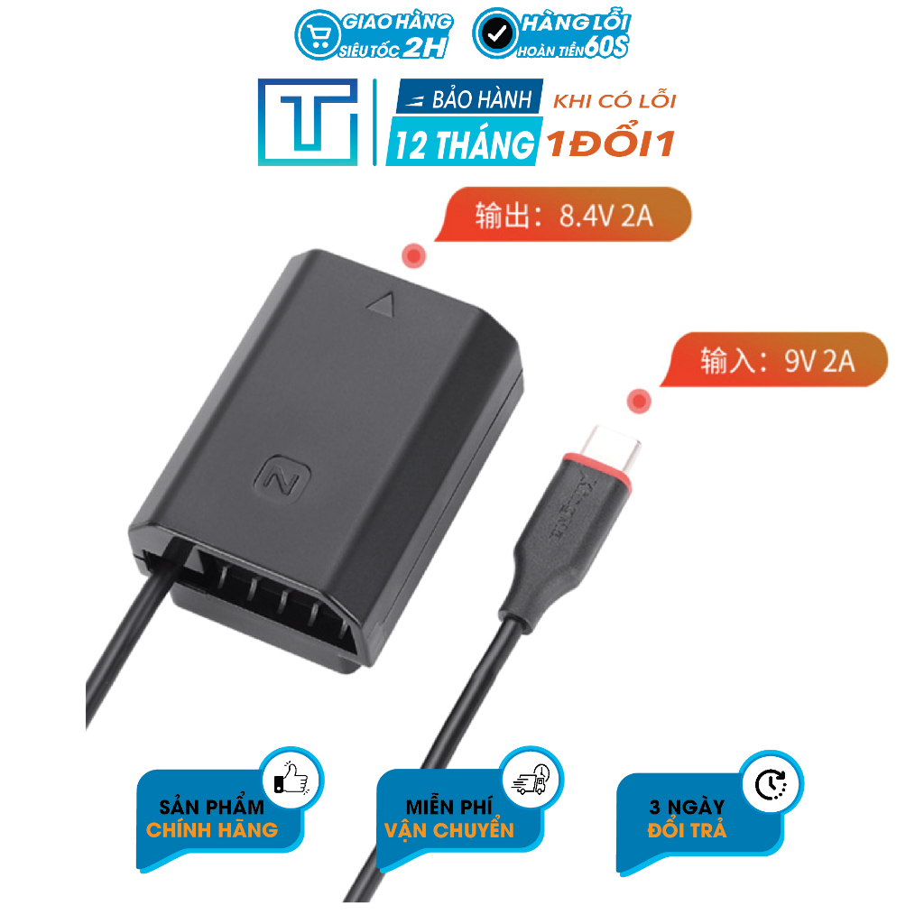 Pin ảo/ giả pin/ Pin Dummy Kingma for Sony NP-FZ100 . BH 12 Tháng