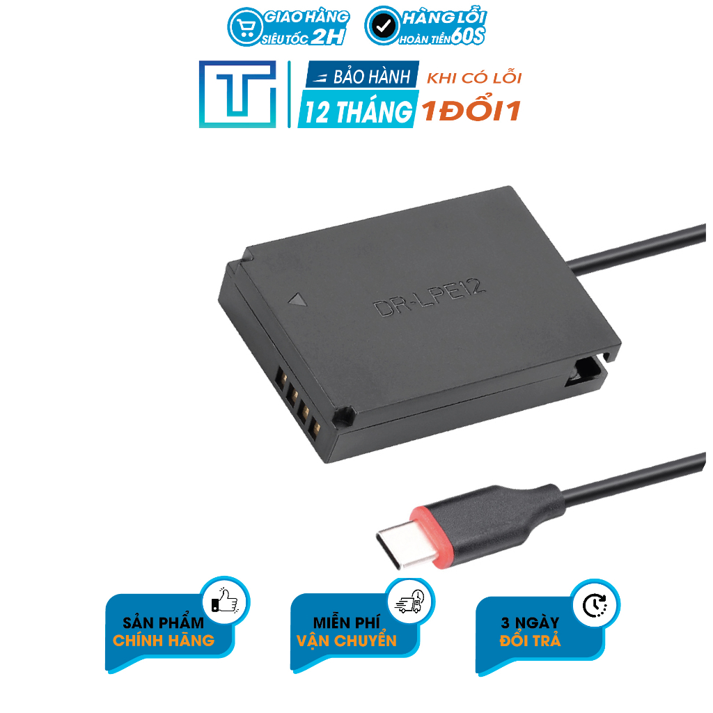 Pin ảo/ giả pin/ Pin. Dummy Kingma for LP-E12 . BH 12 Tháng