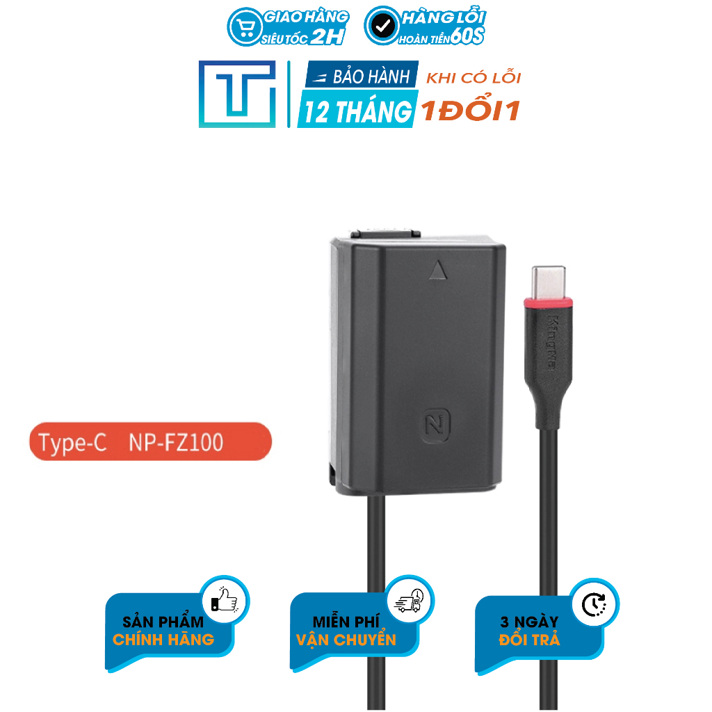 Pin ảo/ giả pin/ Pin Dummy Kingma for Sony NP-FZ100 . BH 12 Tháng