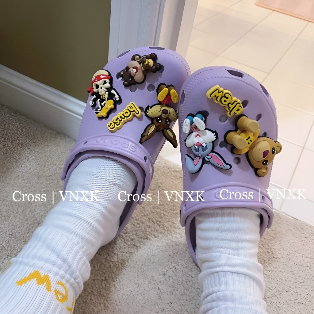 Dép sục Drew House nam nữ - Tặng kèm sẵn Charm 3D