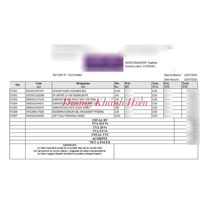 Nước tẩy trang lành tính Garnier màu hồng 400ml,700ml