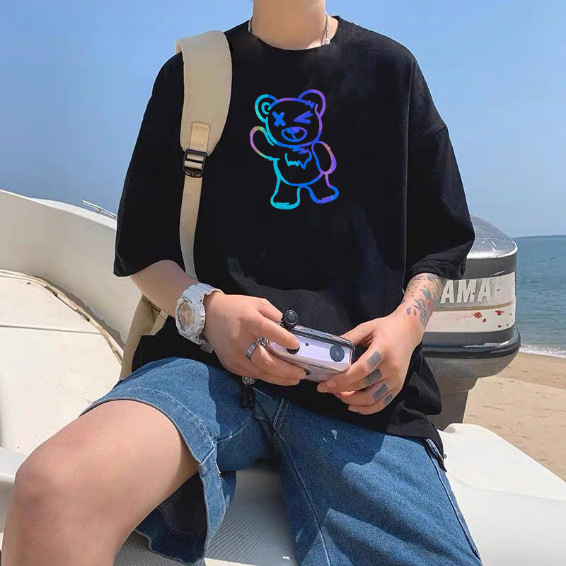 Áo thun tay lỡ form rộng Gấu say hi áo unisex nam nữ đẹp