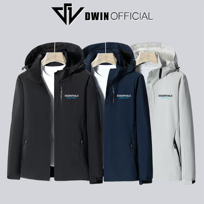 Áo khoác gió đôi nam nữ in Dwin 2 lớp chất liệu dù cao cấp unisex form rộng đi mưa,cản gió AK02A