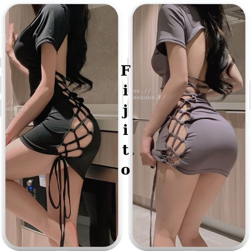 Váy ngủ, đầm ngủ sexy form ôm sát body đan dây chéo hở lưng quyến rũ gợi cảm cho nữ Fijito