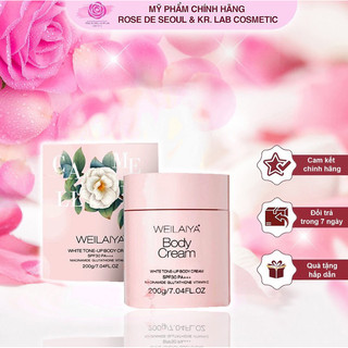 Kem Body Weilaiya Dưỡng Trắng Da Nâng Tone White Tone-Up Body Cream SPF30 PA+++ 200ml