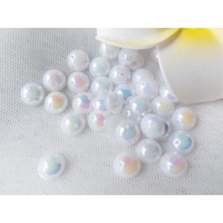 50 hạt cườm nửa ánh xà cừ có lỗ xỏ chỉ