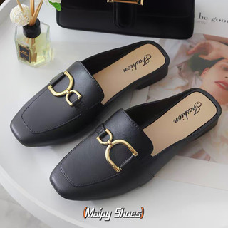 Giày sục lười mules quai xích công sở chất cao su giả da đi mưa chống trơn Maipy