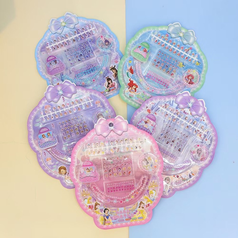 Bộ  Đồ Chơi Dán Móng Tay  kèm  Vòng  Cổ Vòng Tay Cho Bé Đồ Chơi Cho Bé Gái