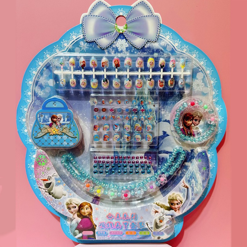 Bộ  Đồ Chơi Dán Móng Tay  kèm  Vòng  Cổ Vòng Tay Cho Bé Đồ Chơi Cho Bé Gái