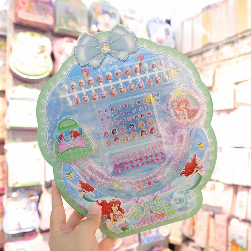 Bộ  Đồ Chơi Dán Móng Tay  kèm  Vòng  Cổ Vòng Tay Cho Bé Đồ Chơi Cho Bé Gái