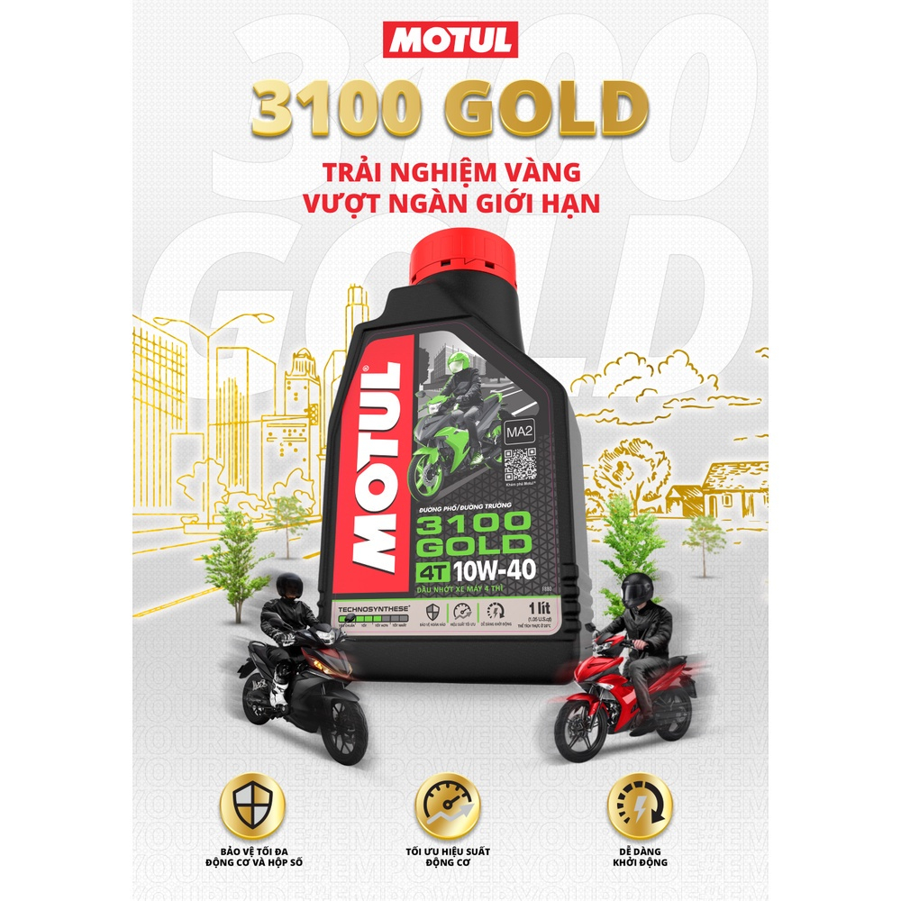 Nhớt Motul 3100 Silver - Gold 4T 10w40