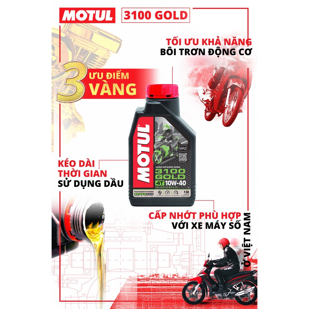 Nhớt Motul 3100 Silver - Gold 4T 10w40