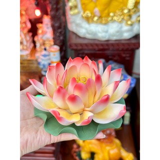 Hoa sen sứ thả hoa có lỗ cắm nhang Minh Đường Tụ Thủy 15cm - Gốm Sứ Bát Tràng