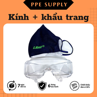 Combo Kính bảo hộ và khẩu trang than hoạt tính 💥𝑭𝑹𝑬𝑬𝑺𝑯𝑰𝑷💥 kính TGV 3M + Khẩu trang Gmask