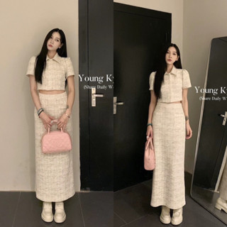 [S2.393] Set Dạ Tiêu 2 Lớp Áo Dạ Tay Cộc Mix Chân Váy Dáng Dài Siêu Xinh Kèm Ảnh Thật (cvay dài 90cm)