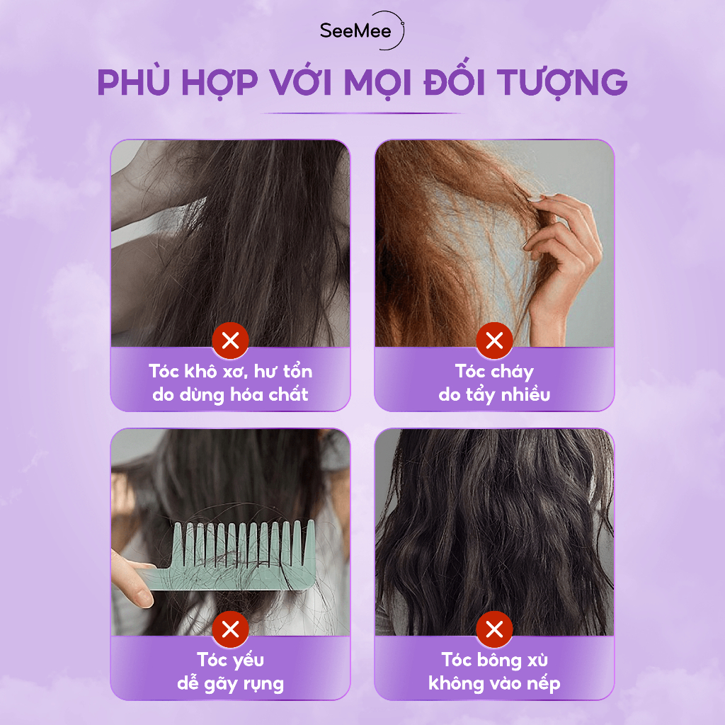 Dưỡng tóc SeeMee siêu thẩm thấu hương nước hoa cấp ẩm vượt trội và mềm mượt tức thì sau 3 giây sử dụng