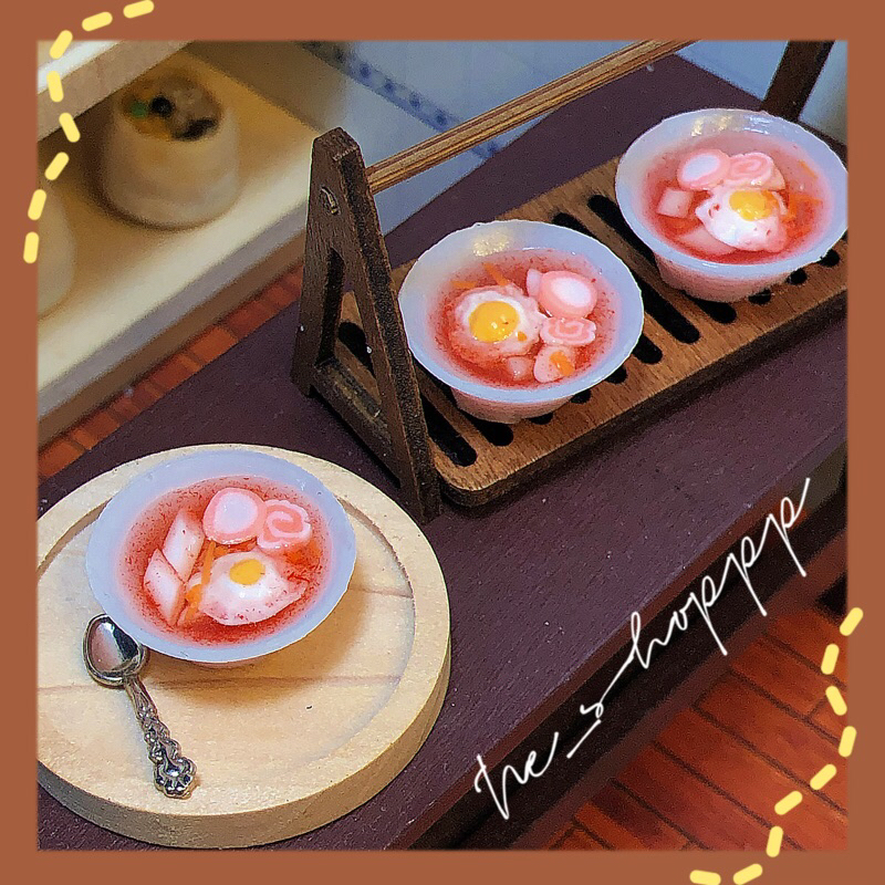 Mô hình thức ăn đất sét Hàn Quốc mini, bánh gạo mini, tokbokki mini