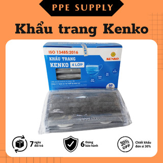 Khẩu trang 💥𝑭𝑹𝑬𝑬𝑺𝑯𝑰𝑷💥 Khẩu trang y tế 4 lớp Kenko