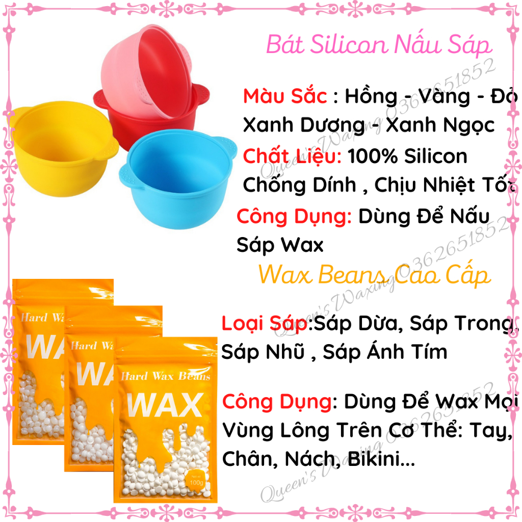 Bát Nấu Sáp + Que Silicon + 100G Sáp Thơm + Mỡ Trăn
