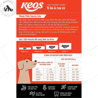 Thức Ăn Hạt Cho Chó Keos 1.5kg