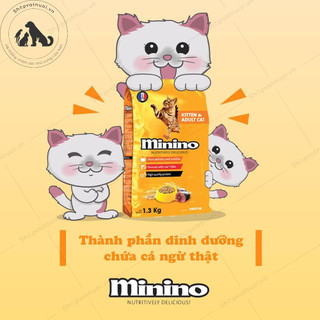 Hạt Khô Cho Mèo Con Và Mèo Lớn Vị Cá Ngừ Minino Gói 480g