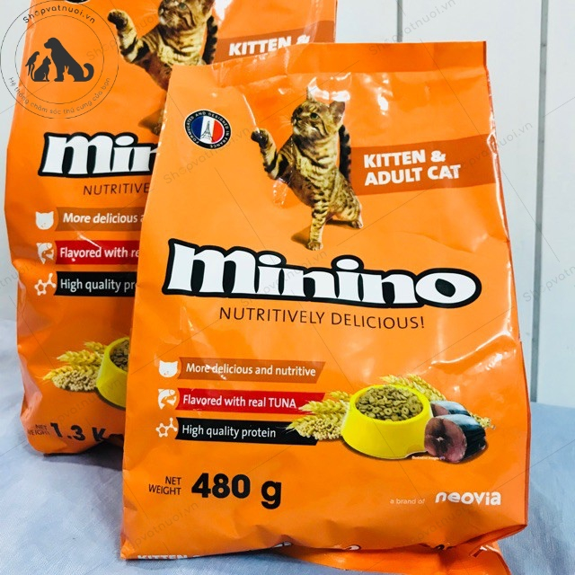 Hạt Khô Cho Mèo Con Và Mèo Lớn Vị Cá Ngừ Minino 1.3kg