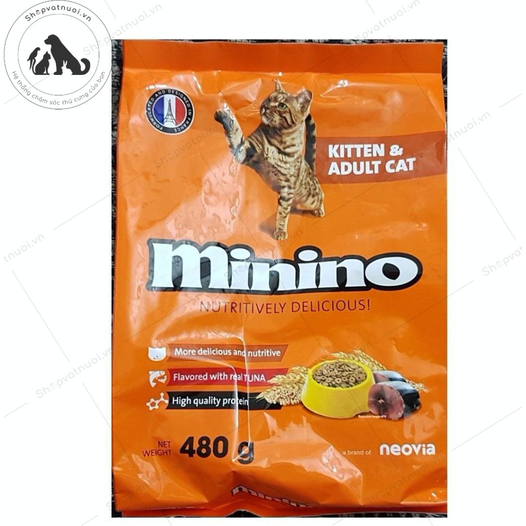 Hạt Khô Cho Mèo Con Và Mèo Lớn Vị Cá Ngừ Minino 1.3kg