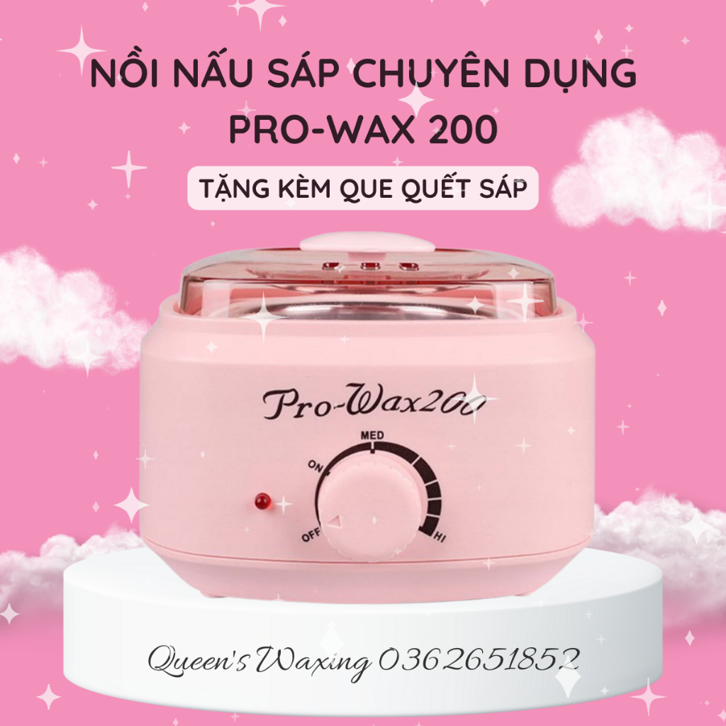 Nồi nấu sáp wax lông Pro-wax 200 phiên bản mới + tặng que gỗ to quết sáp