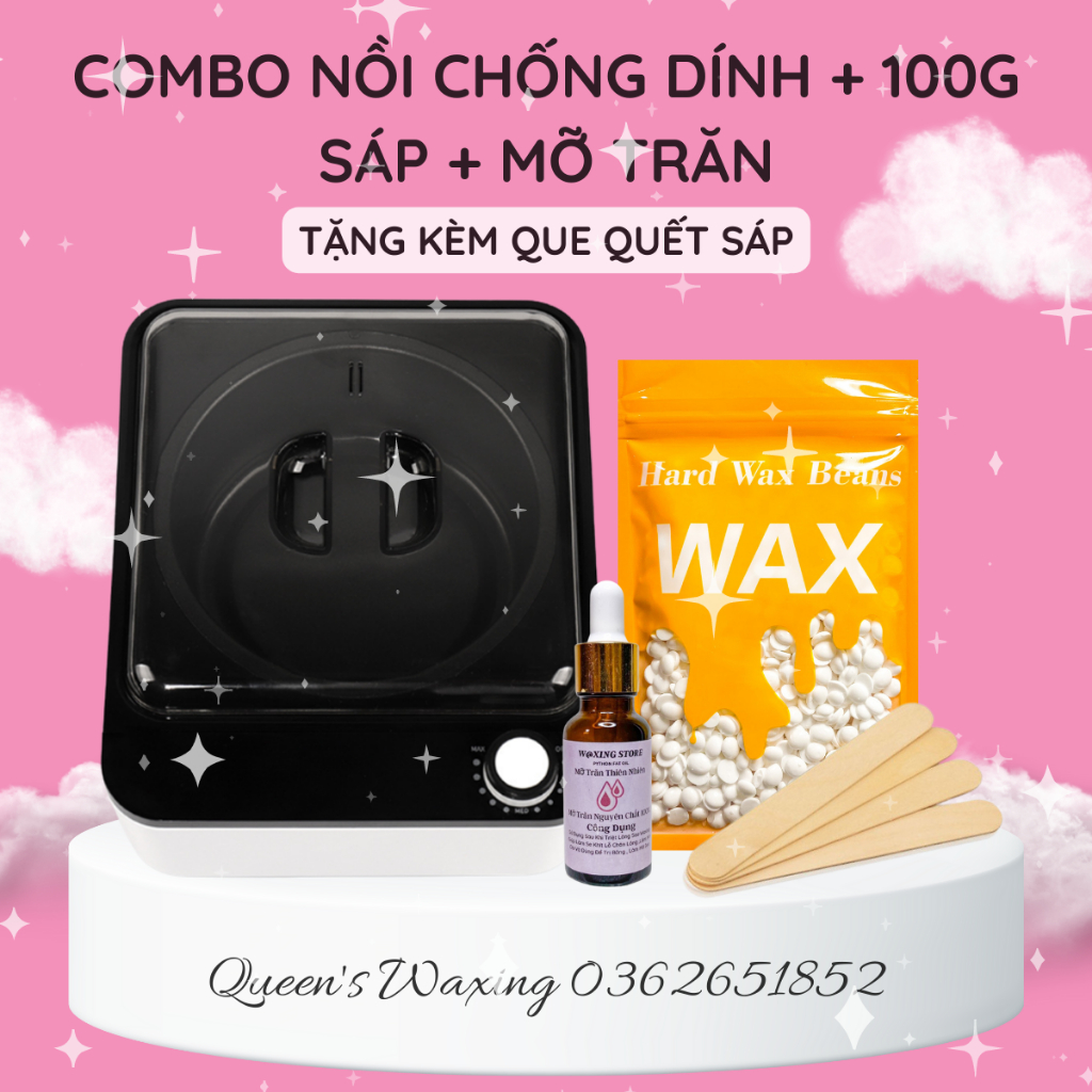 Nồi chống dính lòng nồi CERAMIC+ 100g Sáp wax cao cấp + Mỡ trăn
