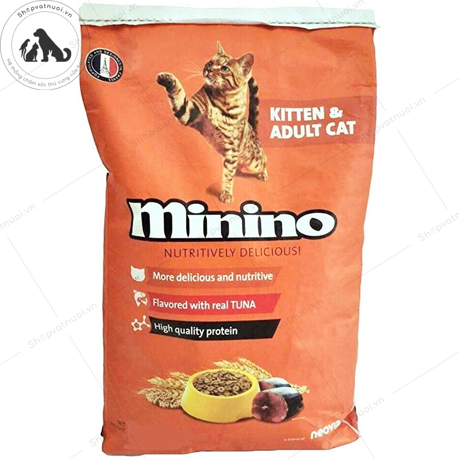 Hạt Khô Cho Mèo Con Và Mèo Lớn Vị Cá Ngừ Minino 1.3kg